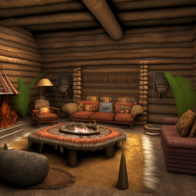 prehistoric native living room